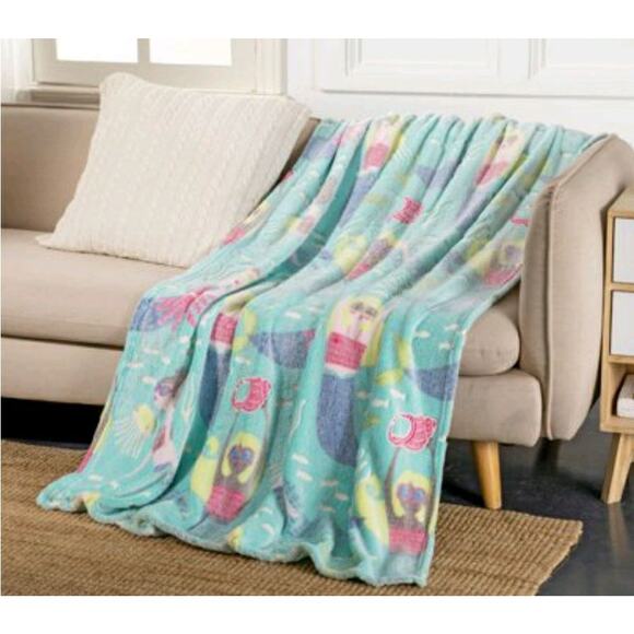 Your Zone Glow in the Dark Soft Ocean Mermaid 50" x 60" Large Warm Throw Blanket - Picture 1 of 7